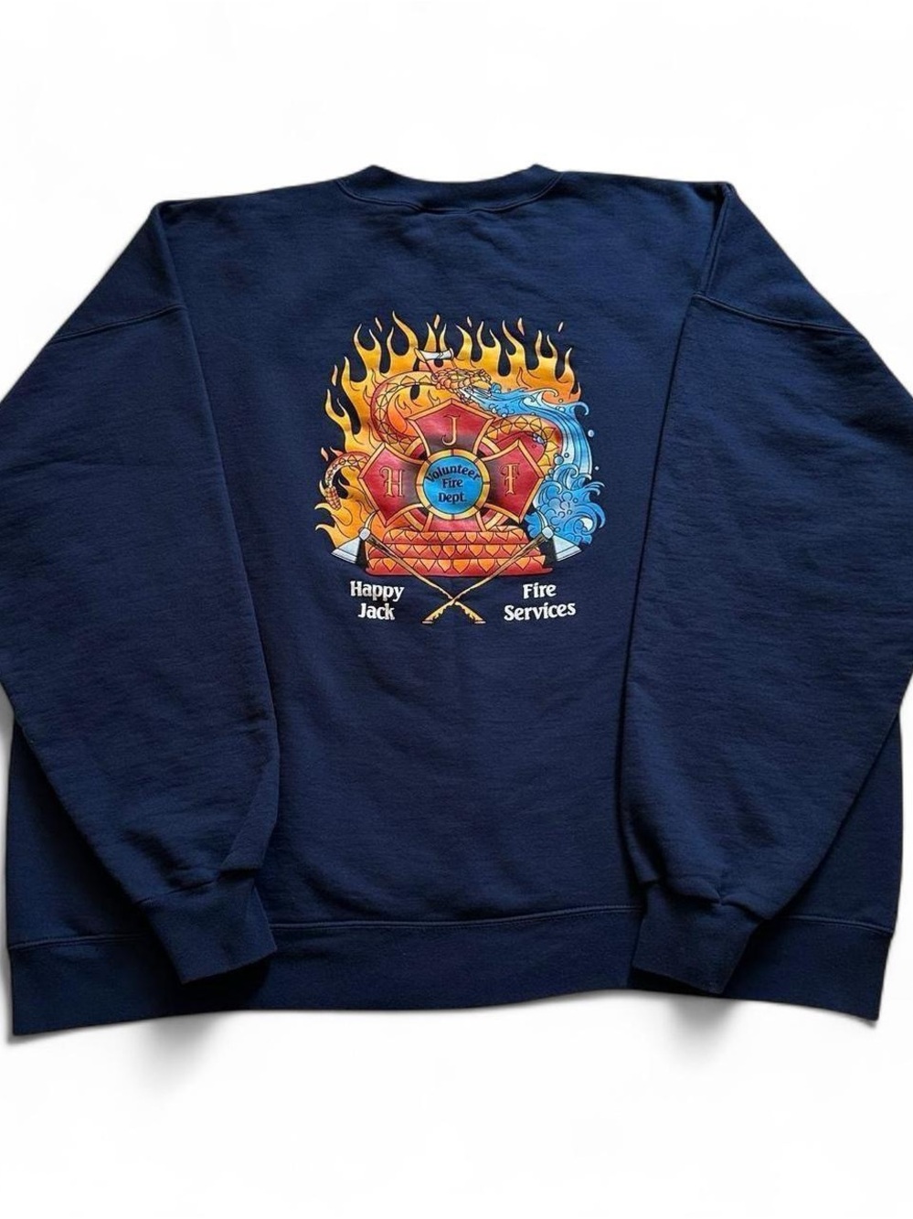 Vintage Happy Jack Arizona Fire Dept. Navy Graphic Crewneck Sweatshirt XXL